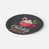 ホットチョコレートシーズンのクリスマス愛好家 ペーパープレート (アングル)