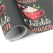 ホットチョコレートシーズンのクリスマス愛好家 ラッピングペーパー (ロールコーナー)