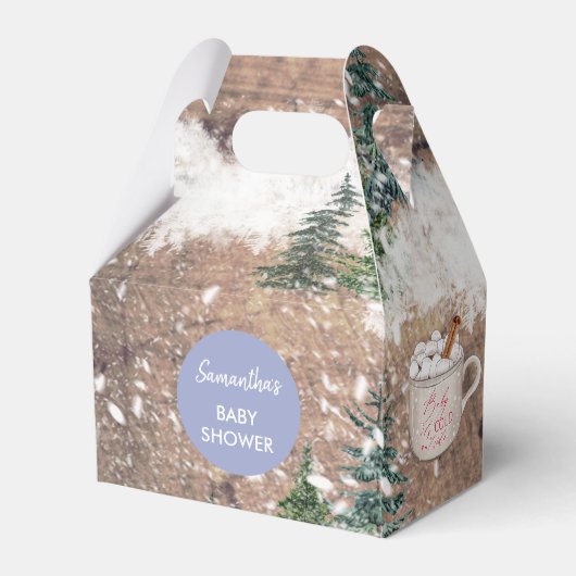 ホットチョコレートスノーベビーそれがコールドボーイベビー フェイバーボックス (正面サイド)