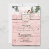 ホットチョコレートスノーベビー外は冷たいラウンド 招待状 (正面)