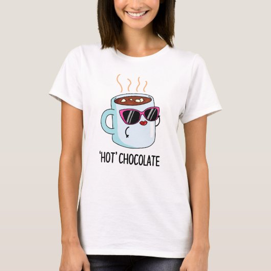 ホットチョコレートドリンクおもしろいプリン Tシャツ (正面)