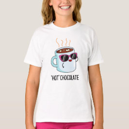 ホットチョコレートドリンクおもしろいプリン Tシャツ