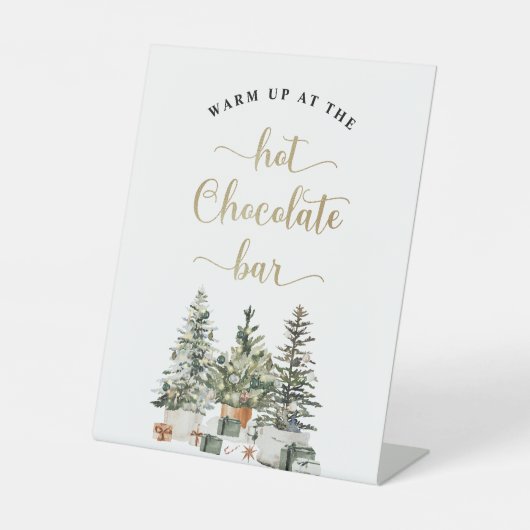 ホットチョコレートバーで温まるクリスマスツリー 台座サイン (正面)