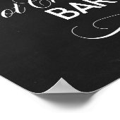 ホットチョコレートバーの黒い背景サイン ポスター (角)