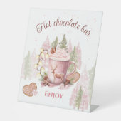 ホットチョコレートバークリスマス誕生日台座サイン 台座サイン (正面)