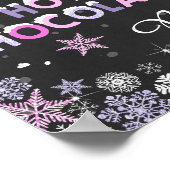 ホットチョコレートバーサインピンクパープルスノーフレーク ポスター (角)