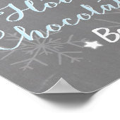 ホットチョコレートバーサインブルーボーイスノーフレーク ポスター (角)