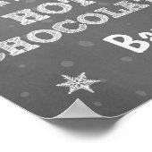 ホットチョコレートバーサインブルー雪素朴片 ポスター (角)