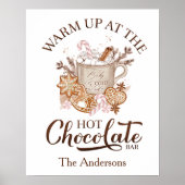 ホットチョコレートバーサインベージュクリスマスポスター ポスター (正面)