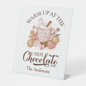 ホットチョコレートバーピンククリスマスファミリー名 台座サイン (正面)