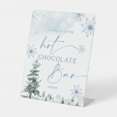 ホットチョコレートバーブルーウィンターワンダーランドの看板 台座サイン (正面)