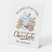 ホットチョコレートバーブルーブラウンクリスマスファミリー 台座サイン (正面)