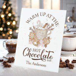 ホットチョコレートバーベージュピンククリスマスファミリーネーム 台座サイン