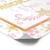 ホットチョコレートバーポスター – ピンク金ゴールド雪 ポスター (角)