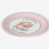 ホットチョコレートピンククリスマスネーム紙プレート ペーパープレート (アングル)