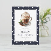 ホットチョコレートフェスティバルブルーメリークリスマスカード シーズンカード (スタンド正面)