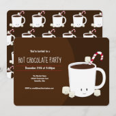 ホットチョコレートブラウンクリスマスパーティー水平 招待状 (正面/裏面)