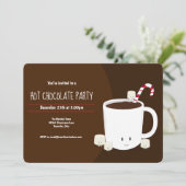 ホットチョコレートブラウンクリスマスパーティー水平 招待状 (スタンド正面)