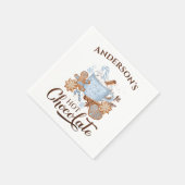 ホットチョコレートブルークリスマスネーム紙ナプキンス スタンダードカクテルナプキン (角)