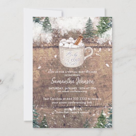 ホットチョコレートベビー冷たいアウトサイドブルーII 招待状 (正面)