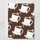 ホットチョコレートホットココアブラウンレッドクリスマスパーティー 招待状 (裏面)