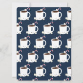 ホットチョコレートホットココアブルーホワイトクリスマスパーティー 招待状 (裏面)