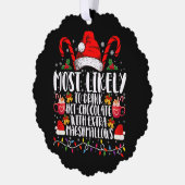 ホットチョコレートマシュマロを飲む可能性が高い オーナメントカード (左)