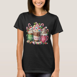 ホットチョコレートマシュマロクリスマスコーヒー Tシャツ
