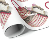 ホットチョコレートマシュマロココアサンダエレッドブラウン ラッピングペーパー (ロールコーナー)