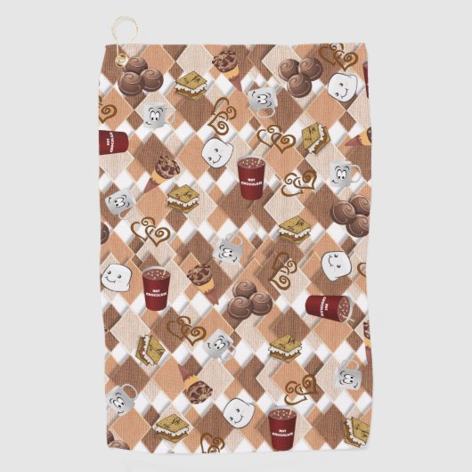 ホットチョコレートマシュマロゴルフタオル ゴルフタオル (正面)