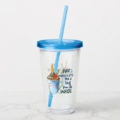 ホットチョコレートユニコーン | 居心地の良いユニコーン冬 アクリルタンブラー (裏面)