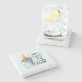 ホットチョコレートユニコーン | 居心地の良いユニコーン冬 ストーンコースター (横)