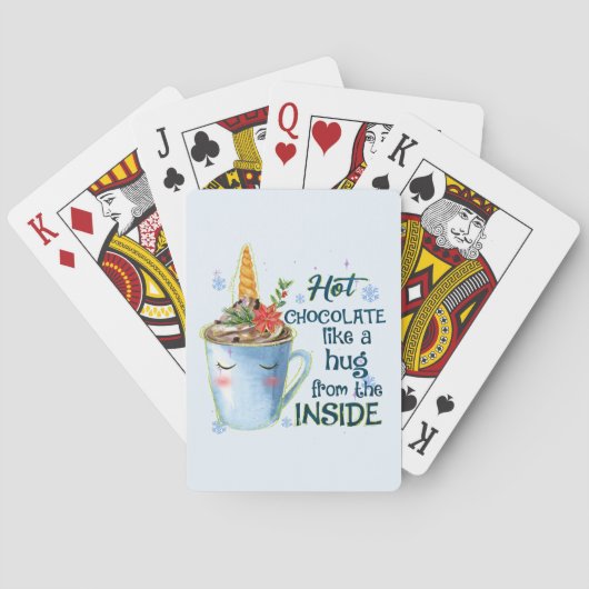 ホットチョコレートユニコーン | 居心地の良いユニコーン冬 トランプ (裏面)