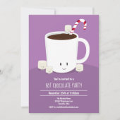 ホットチョコレートラベンダーホットココアクリスマスパーティー 招待状 (正面)