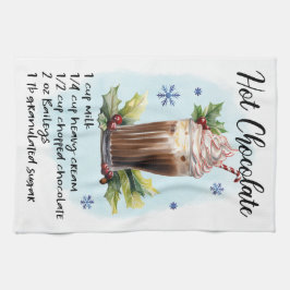 ホットチョコレートレシピクリスマスのレシピデザイン キッチンタオル
