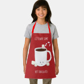 ホットチョコレートレッドの白い漫画を持って行こう エプロン (インサイチュ)