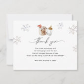 ホットチョコレート冬のベビーシャワー サンキューカード (正面)