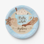 ホットチョコレート冬の赤ちゃんシャワーボーイ ペーパープレート (正面)