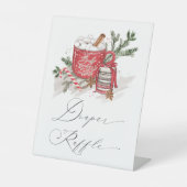 ホットチョコレート冬ベビーシャワーおむつラッフル 台座サイン (正面)