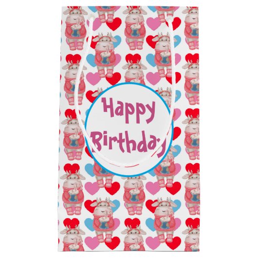 ホットチョコレート及びハート抱き枕 スモールペーパーバッグ (正面)