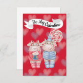 ホットチョコレート及びペパーミントキャンディーバレンタインカード サンキューカード (正面/裏面)