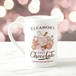 ホットチョコレート名ピンクボーン中国クリスマスマグ ボーンチャイナマグカップ