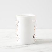 ホットチョコレート名ベージュボーン中国クリスマスマグ ボーンチャイナマグカップ (正面)