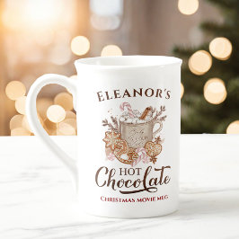 ホットチョコレート名ベージュボーン中国クリスマスマグ ボーンチャイナマグカップ