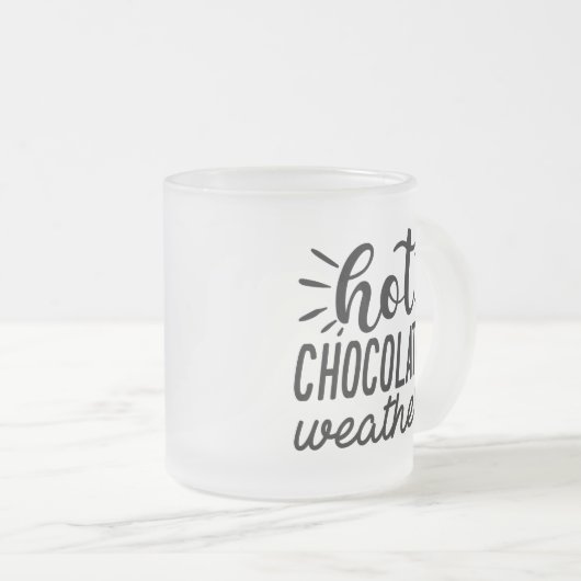 ホットチョコレート天気 フロストグラスマグカップ (正面右)