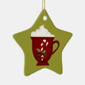 ホットチョコレート好き赤と緑 セラミックオーナメント (右)