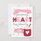 ホットチョコレート教室のバレンタインデーのカード 招待状 (正面)