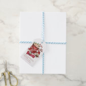 ホットチョコレート爆弾のクリスマス ギフトタグ (より糸付き)