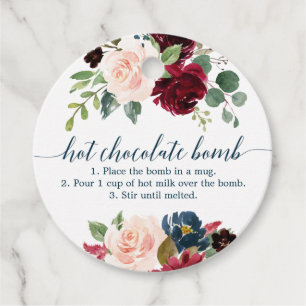 ホットチョコレート爆弾のメッセージカード手順 フェイバータグ