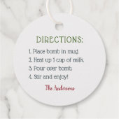 ホットチョコレート爆弾ギフトラベル フェイバータグ (裏面)